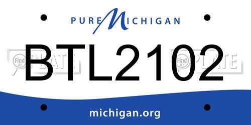 BTL2102 Michigan License Plate