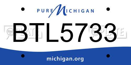 BTL5733 Michigan License Plate