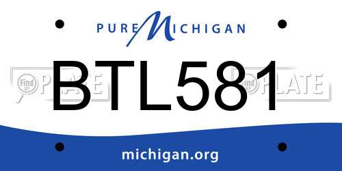 BTL581 Michigan License Plate