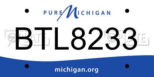 BTL8233 Michigan License Plate