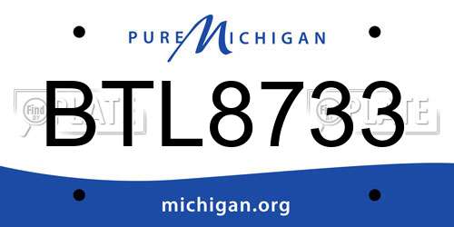 BTL8733 Michigan License Plate