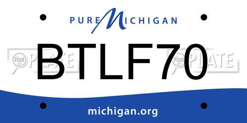 BTLF70 Michigan License Plate