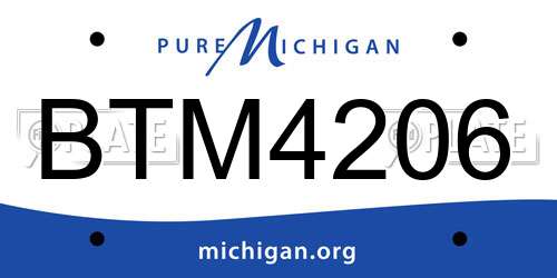 BTM4206 Michigan License Plate