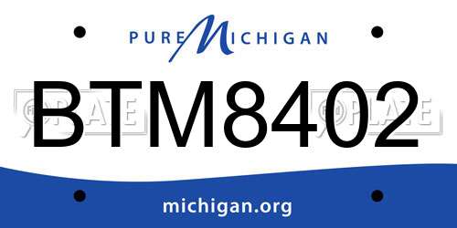 BTM8402 Michigan License Plate