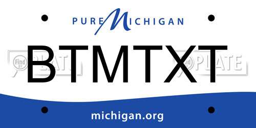BTMTXT Michigan License Plate