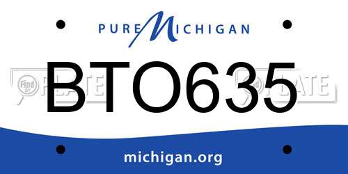 BTO635 Michigan License Plate