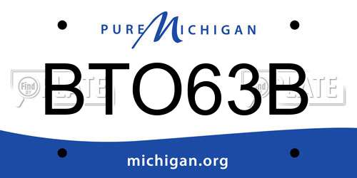BTO63B Michigan License Plate