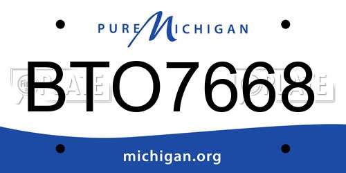 BTO7668 Michigan License Plate