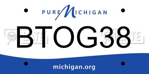 BTOG38 Michigan License Plate