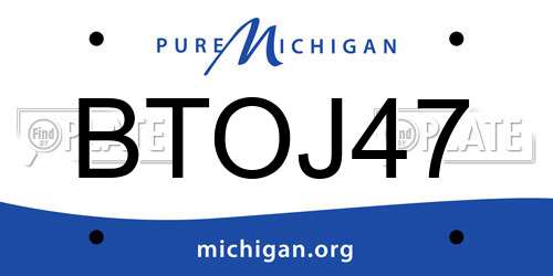 BTOJ47 Michigan License Plate