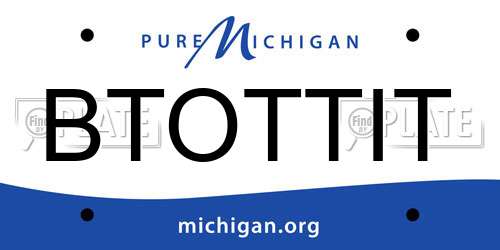 BTOTTIT Michigan License Plate
