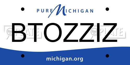 BTOZZIZ Michigan License Plate