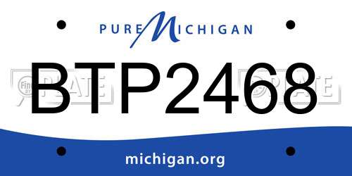 BTP2468 Michigan License Plate