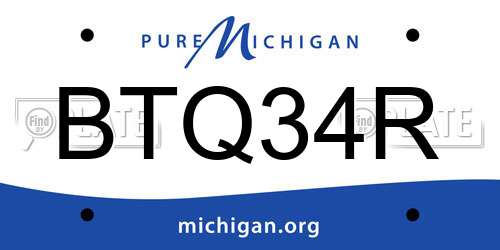 BTQ34R Michigan License Plate