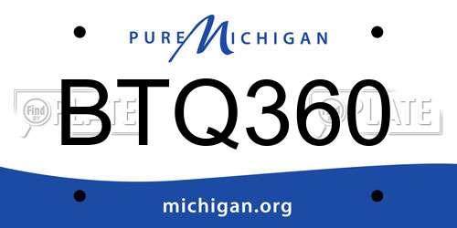 BTQ360 Michigan License Plate