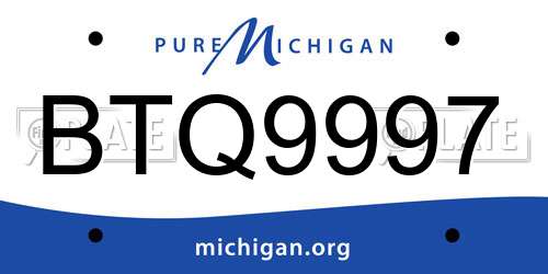 BTQ9997 Michigan License Plate