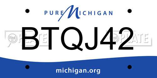 BTQJ42 Michigan License Plate