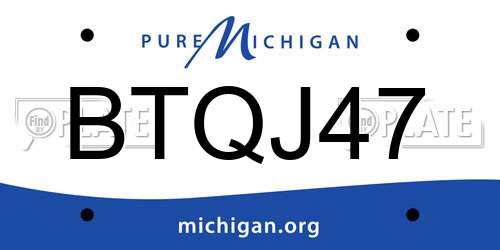 BTQJ47 Michigan License Plate