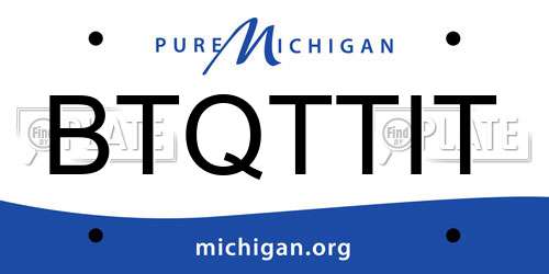 BTQTTIT Michigan License Plate