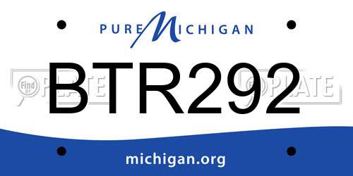 BTR292 Michigan License Plate