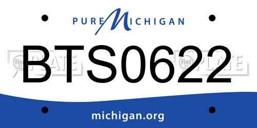BTS0622 Michigan License Plate