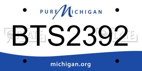 BTS2392 Michigan License Plate