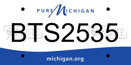 BTS2535 Michigan License Plate
