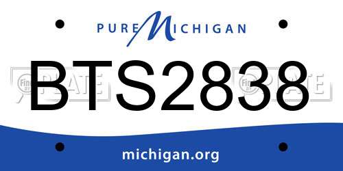 BTS2838 Michigan License Plate