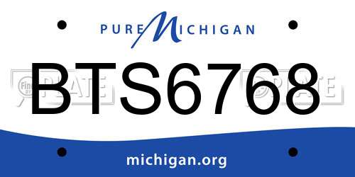 BTS6768 Michigan License Plate