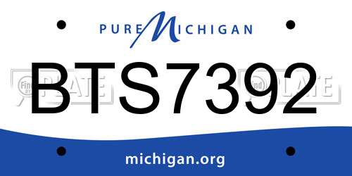 BTS7392 Michigan License Plate
