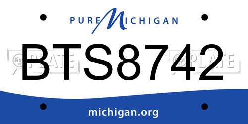 BTS8742 Michigan License Plate