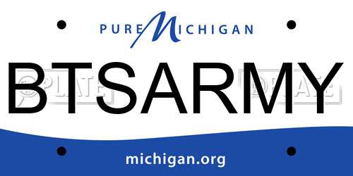 BTSARMY Michigan License Plate