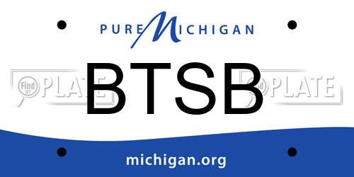 BTSB Michigan License Plate
