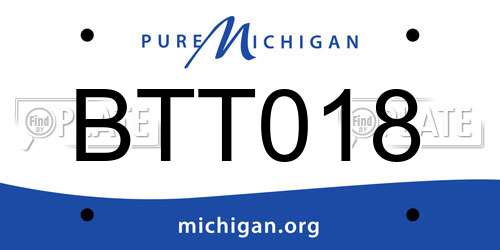 BTT018 Michigan License Plate