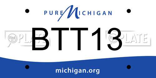 BTT13 Michigan License Plate