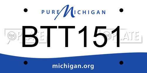 BTT151 Michigan License Plate