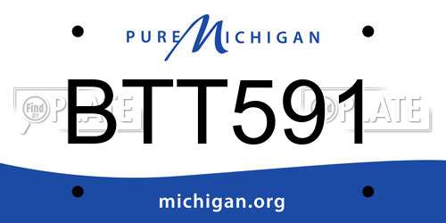 BTT591 Michigan License Plate