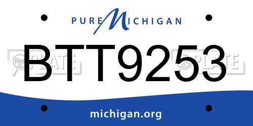 BTT9253 Michigan License Plate
