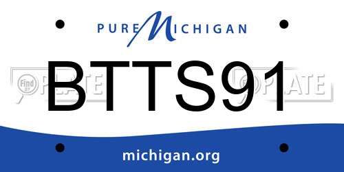 BTTS91 Michigan License Plate