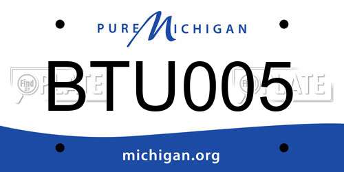 BTU005 Michigan License Plate