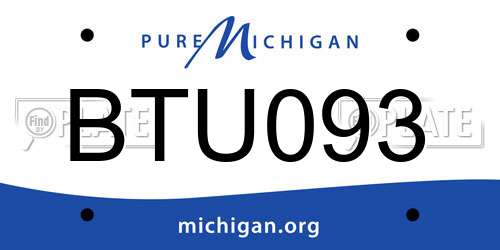 BTU093 Michigan License Plate