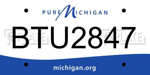 BTU2847 Michigan License Plate