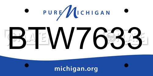 BTW7633 Michigan License Plate