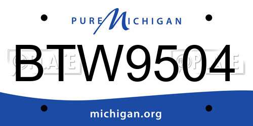 BTW9504 Michigan License Plate