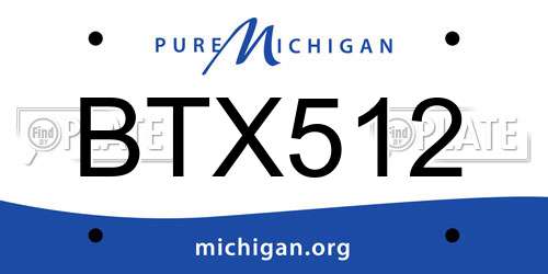 BTX512 Michigan License Plate