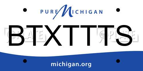 BTXTTTS Michigan License Plate