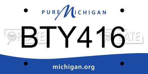 BTY416 Michigan License Plate