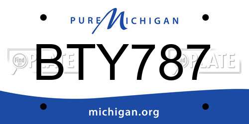 BTY787 Michigan License Plate