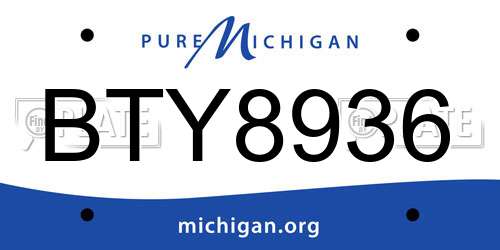 BTY8936 Michigan License Plate