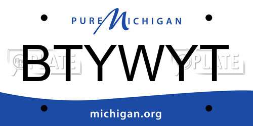 BTYWYT Michigan License Plate